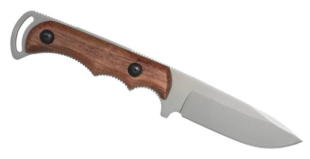 istock Stainless steel knife with wood grip 1545660093