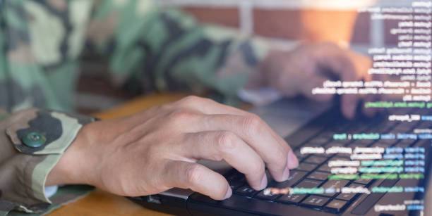 istock close up soldier man as programmer hand typing command on keyboard laptop to check about software or configuration for military operation system in office room concept 1545678277