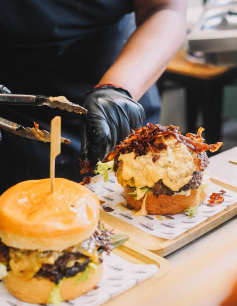 Super gourmet burger with high quality ingredients