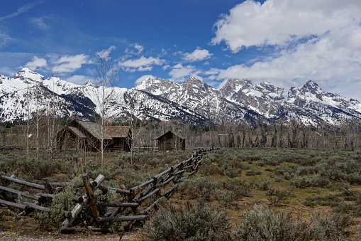 View of the Chapel of the Transfiguration in Grand Teton National Park in Wyoming