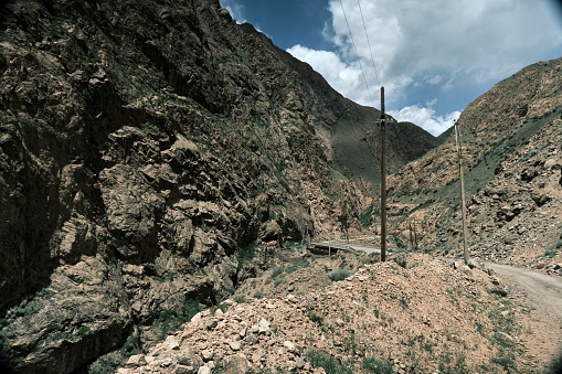 View on mountain road in Permsky canyon