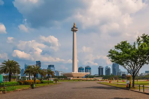 Scenery of Merdeka Square located in the center of Jakarta, Indonesia