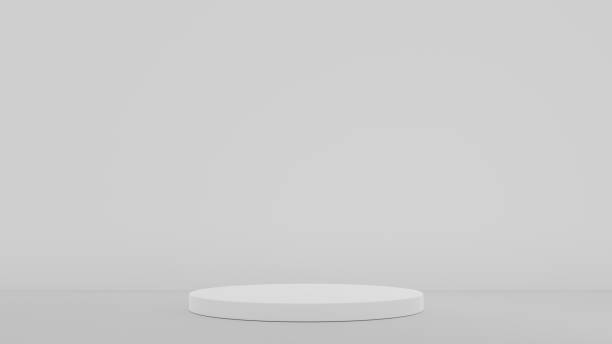 istock Product Stand in white room ,Studio Scene For Product ,minimal design,3D rendering 1545784932