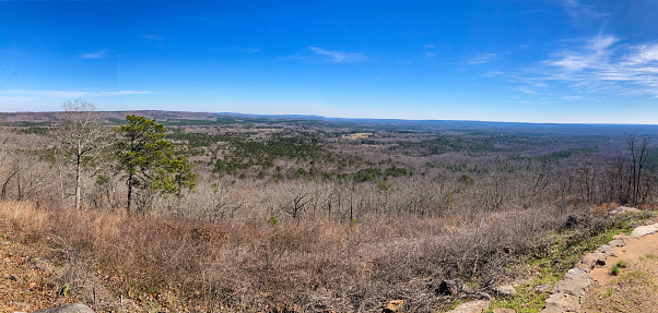 Bright, sunny skies frame this south-facing view from Georgia's Pine Mountain Ridge in the western part of the state.