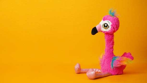 istock Tropical banner  flamingo on a yellow background. 1545801626