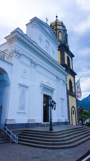 Sorrento, Italy - May 27, 2023: Basilica Pontificia della Madonna del Lauro in small village in Piano di Sorrento in Campania, Italy, Europe. Meta, Amalfi Coast at Italy