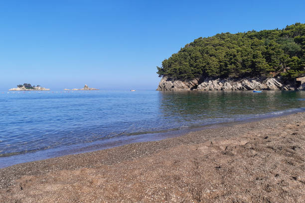 istock Beach Lucice in Montenegro, crystal clear Adriatic sea. 1545852285