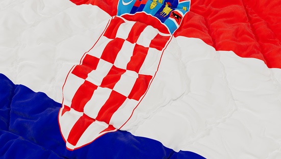 Croatia Flag High Details Wavy Background