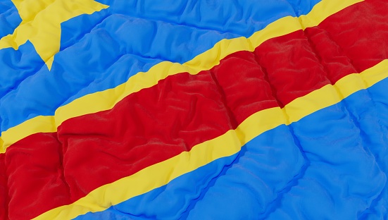 Democratic Republic of Congo Flag High Details Wavy Background