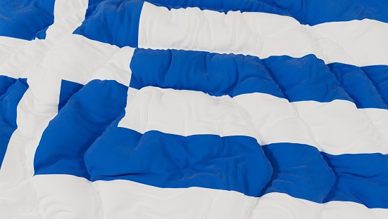 Greece Flag High Details Wavy Background