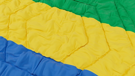 Gabon Flag High Details Wavy Background