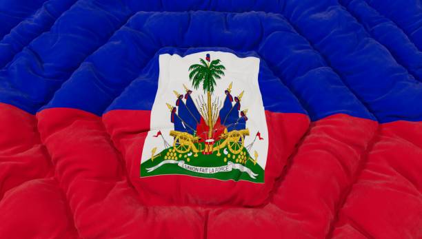 Haiti Flag High Details Wavy Background