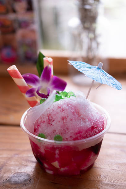 istock Shaved ice with red syrup with topping 1545860888