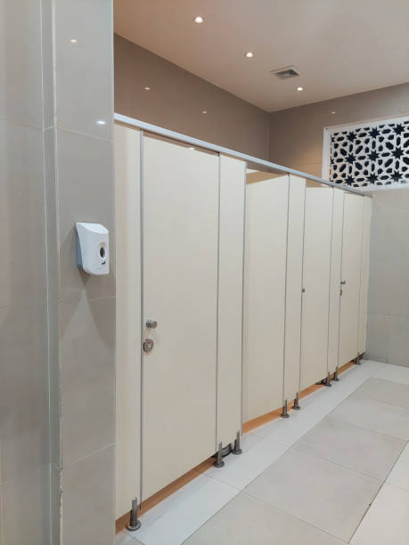istock Toilet with door in clean condition 1545862105