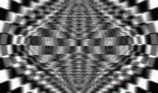 3D illustration of geometric background with checkered texture - Abstract illusion