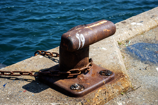 traditional mooring iron and chain