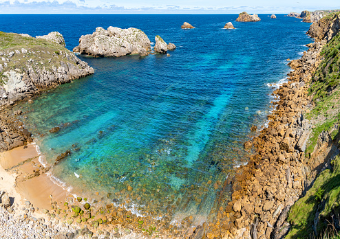 Costa Quebrada beach Playa de Somocuevas in Pielagos of Cantabria in northern Spain