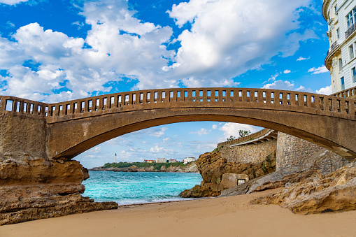 Biarritz bridge in New Aquitaine, Atlantic Pyrenees in French Basque Country of France