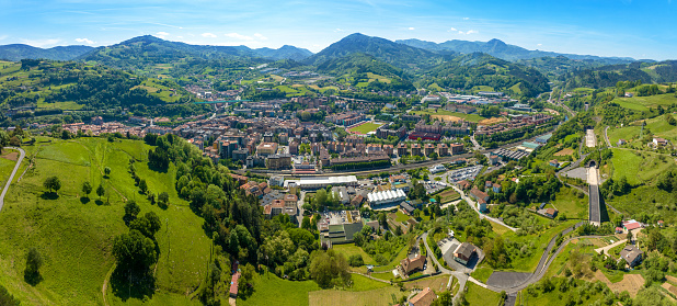Tolosa skyline aerial view village in Gipuzkoa Basque Country of Spain