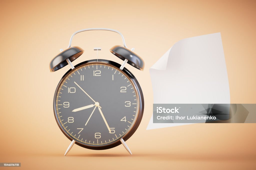 Note Alarm Alarm Clock And Sticky Notes With Space For Text On Pastel Background ...