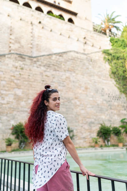 istock Rear view of a tourist visiting an ancient artificial lake 1546026569