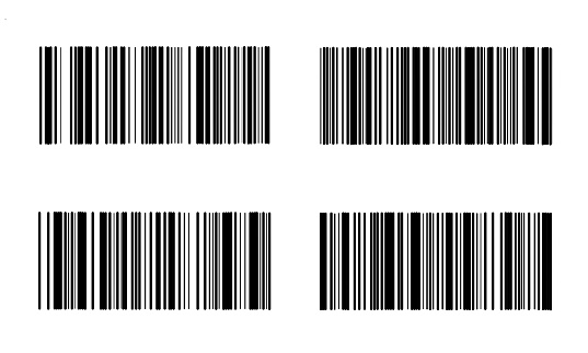 Vector graphic design, set of barcode symbol on white background.