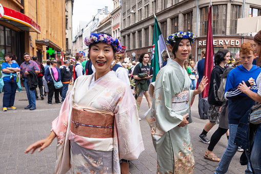 Asakusa,Tokyo Japan - January 1, 2015: Here is the Senso-ji Temple in Asakusa, Japan. 