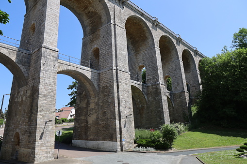 Chaumont Viaduct, railway over the Suize river, , town of Chaumont, department of Haute Marne, France
