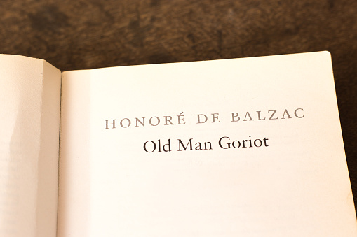Book Open to Title Page: Honore de Balzac's Goriot