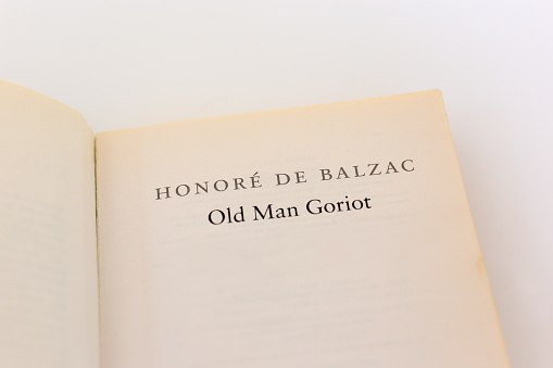 Book Open to Title Page: Honore de Balzac's Goriot