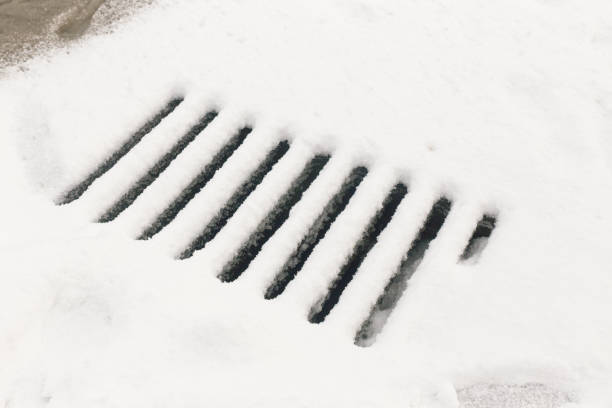istock Storm drain grated inlet covered with snow 1546381452