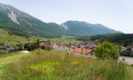 The modern part of a medieval village in the Province of L'Aquila.