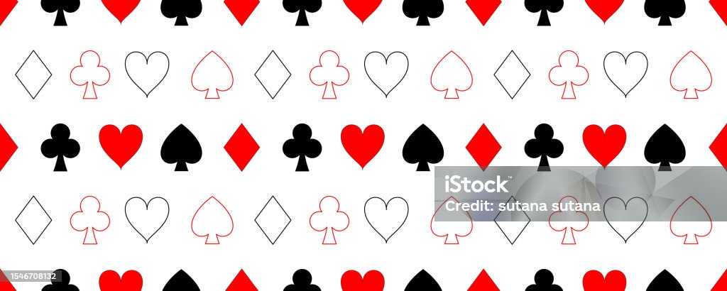 Card Signs Pattern Playing Card Seamless Pattern Stock Illustration - Download Image Now ...
