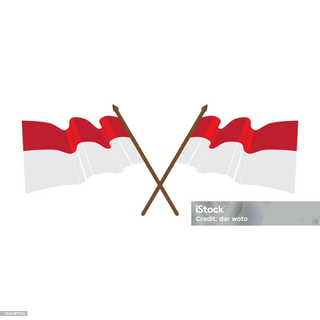 Ilustrasi Vektor Bendera Indonesia Ilustrasi Stok - Unduh Gambar