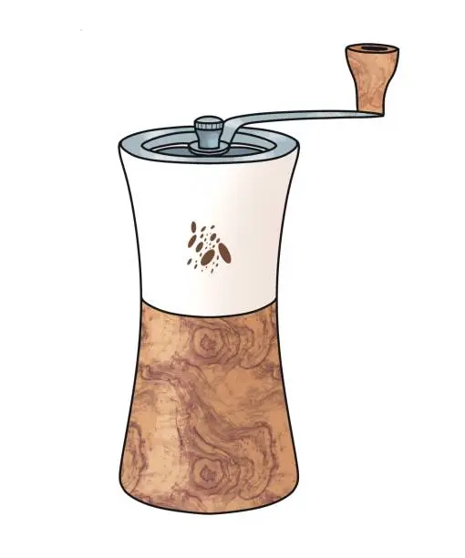 Vector illustration of hand coffee grinder