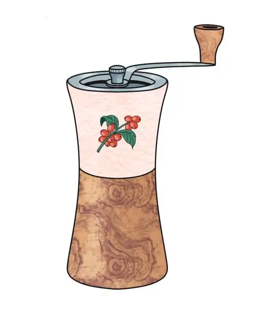 Vector illustration of hand coffee grinder