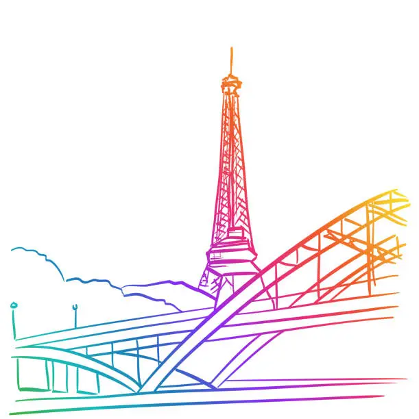 Vector illustration of La Scene Paris Rainbow