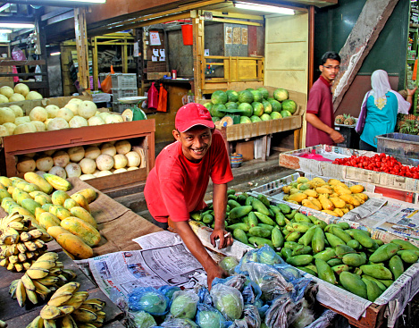 July 18, 2010 - Kuala Lumpur, Malaysia.
A fruit stand vendor at the old Chow Kit market in Kuala Lumpur, Malaysia.