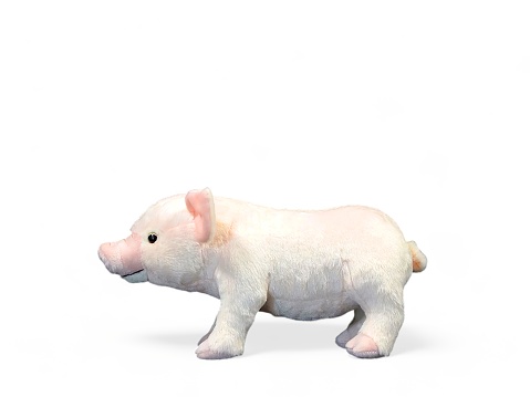 Piglet doll isolated on white