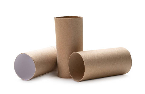 istock Short tissue paper cores in stack isolated on white background with clipping path. 1547293272