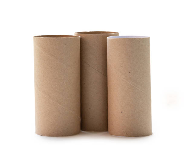 istock Short tissue paper cores in stack isolated on white background with clipping path. 1547293275