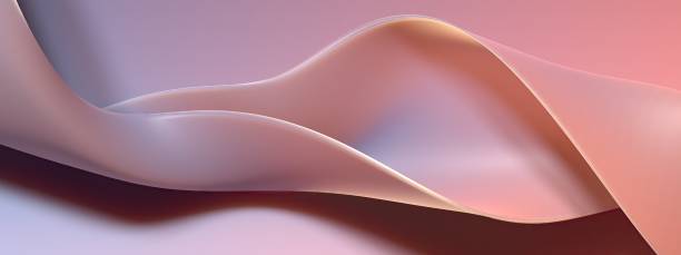 istock Gentle and graceful, beautiful curves represent a fluid object Teal and orange abstract, elegant and modern 3D rendering image 1547484557