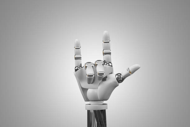 istock Discover the Robotic Hand's Intricate Design on a White Backdrop, Paving the Way for a New Era of Technological Advancements and AI-driven Solutions. 3d rendering of hand robot. 1547511050