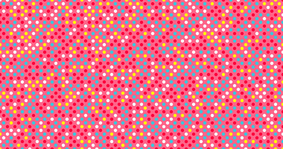 Colorful polka dot on pink background