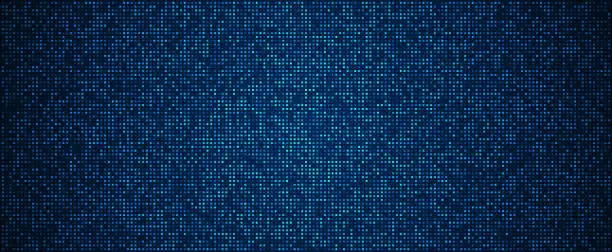 Vector illustration of Digital technology background. Digital data square blue pattern pixel background