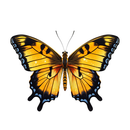 Colored butterfly isolated on white clip art