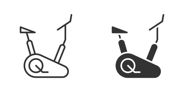 trainieren sie das fahrradsymbol. vektor-illustration. - spinning-bike stock-grafiken, -clipart, -cartoons und -symbole