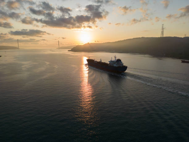 istock Aerial view of cargo ship in transit. Istanbul Bosphorus. 1547697690