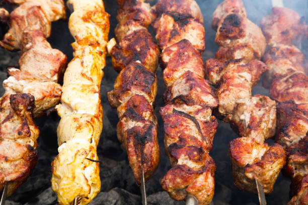istock The meat is grilled on a grid over charcoal close-up. 1547742668