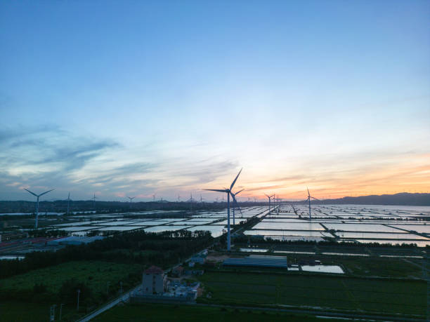 istock Farmland wind farm at sunrise 1547746736